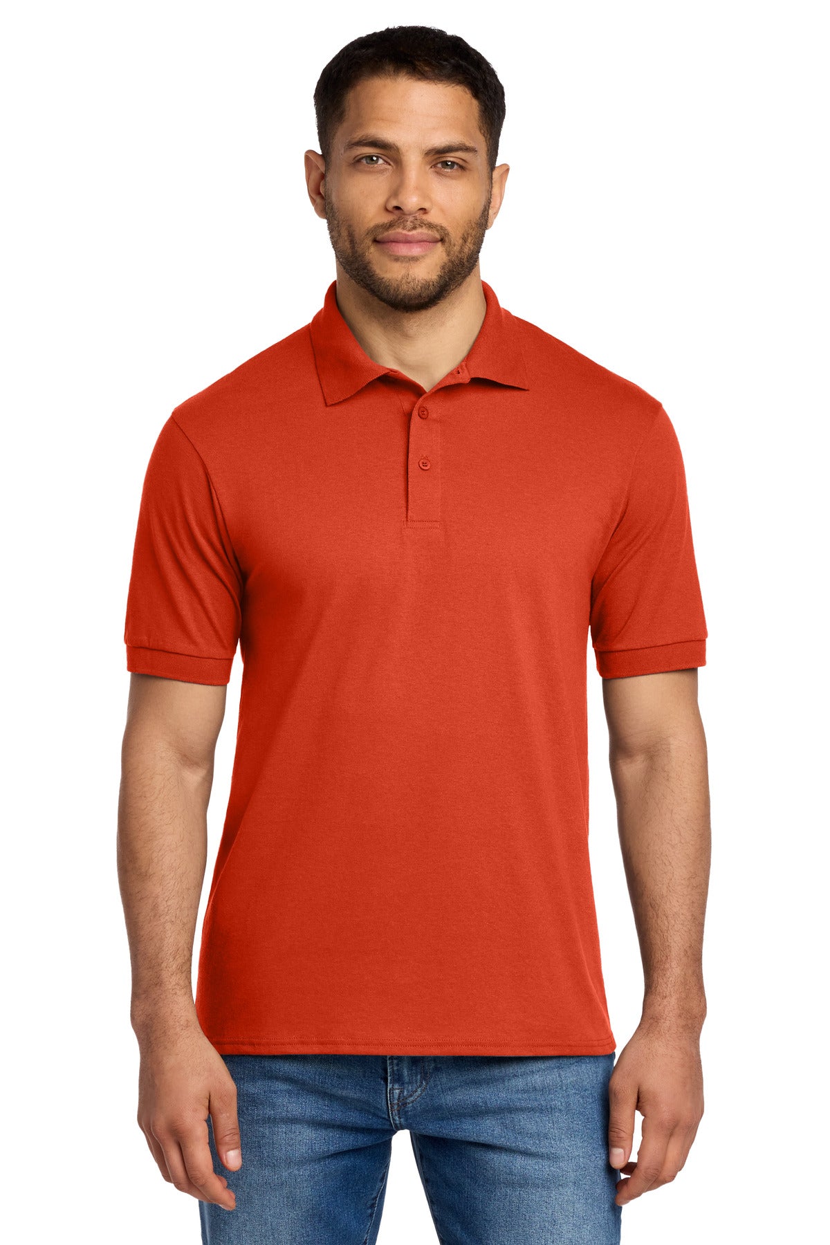 Port & Co Core Blend Jersey Knit Polo - Orange