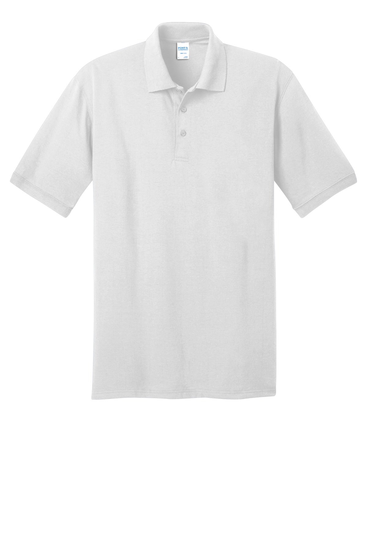 Port & Co Core Blend Jersey Knit Polo - White