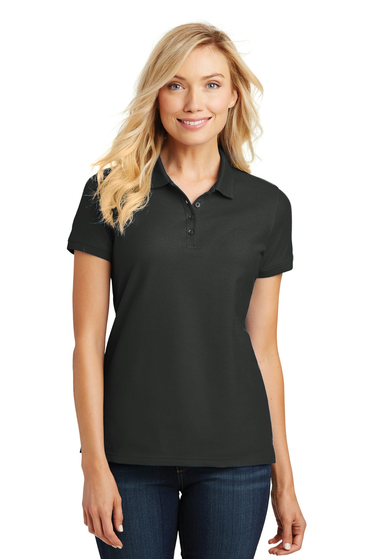 Port Authority Women's Core Classic Pique Polo - Deep Black