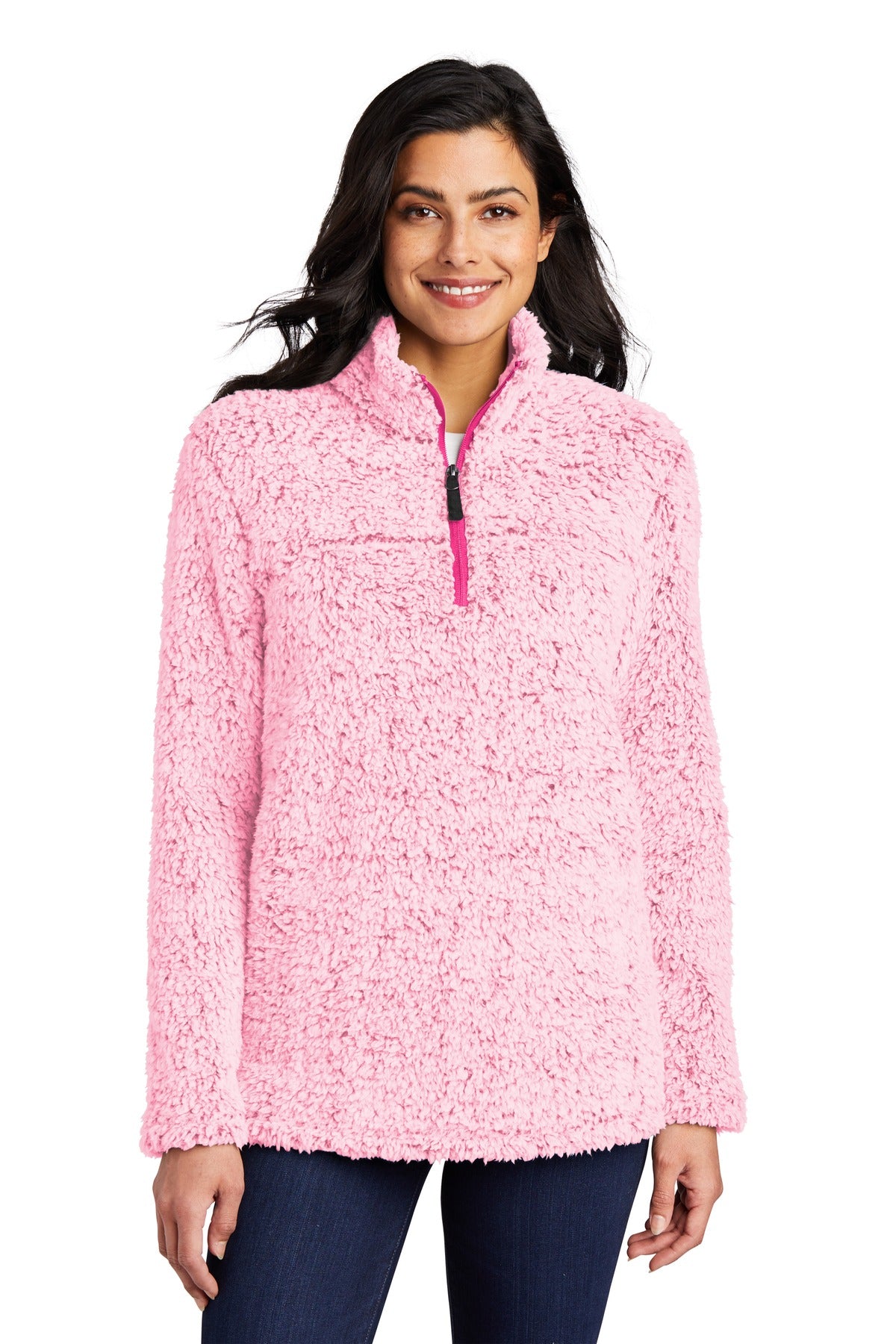 Port Authority Women's Cozy 1/4-Zip Fleece - Pop Raspberry Heather