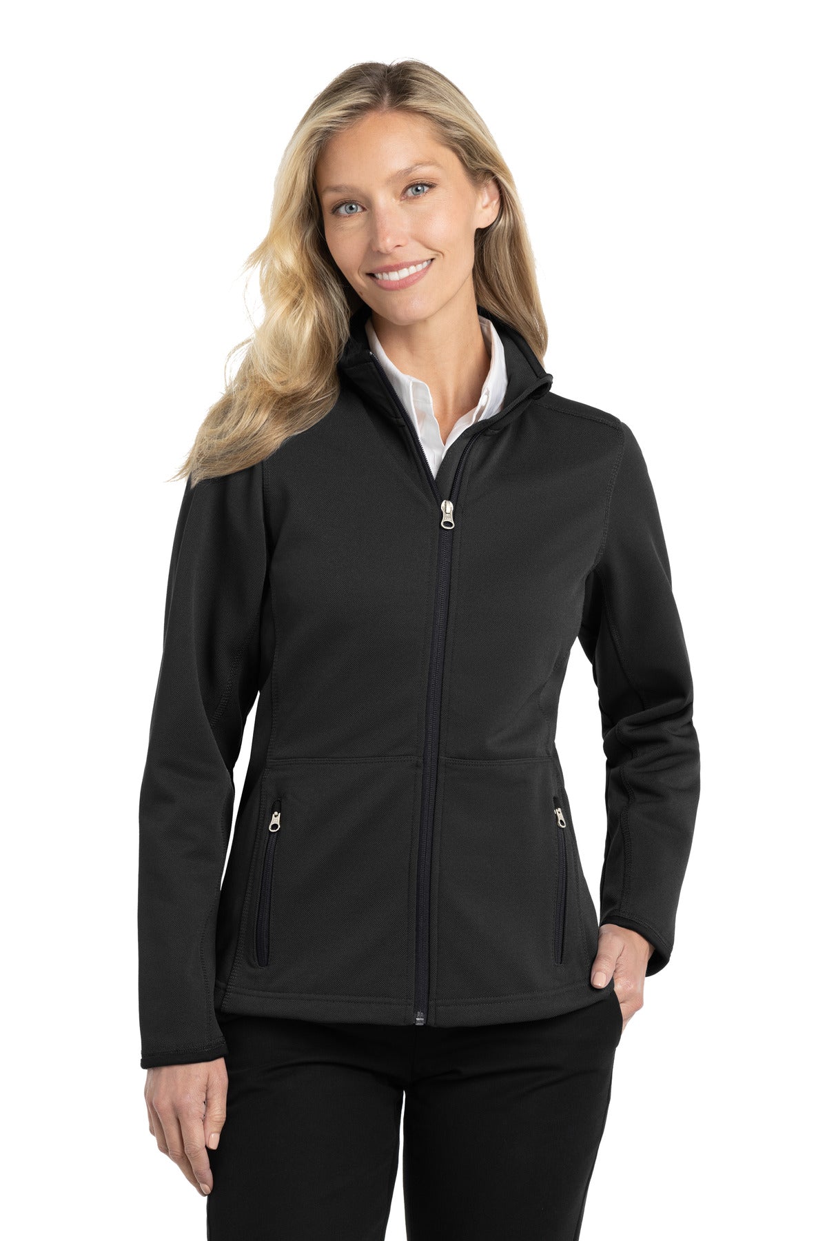 Port Authority Women's Pique Fleece Jacket - Black
