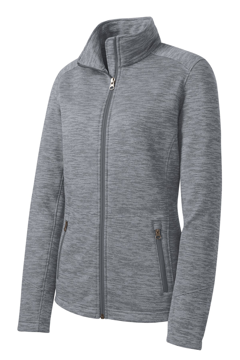 Port Authority Women's Digi Stripe Fleece Jacket - Grey