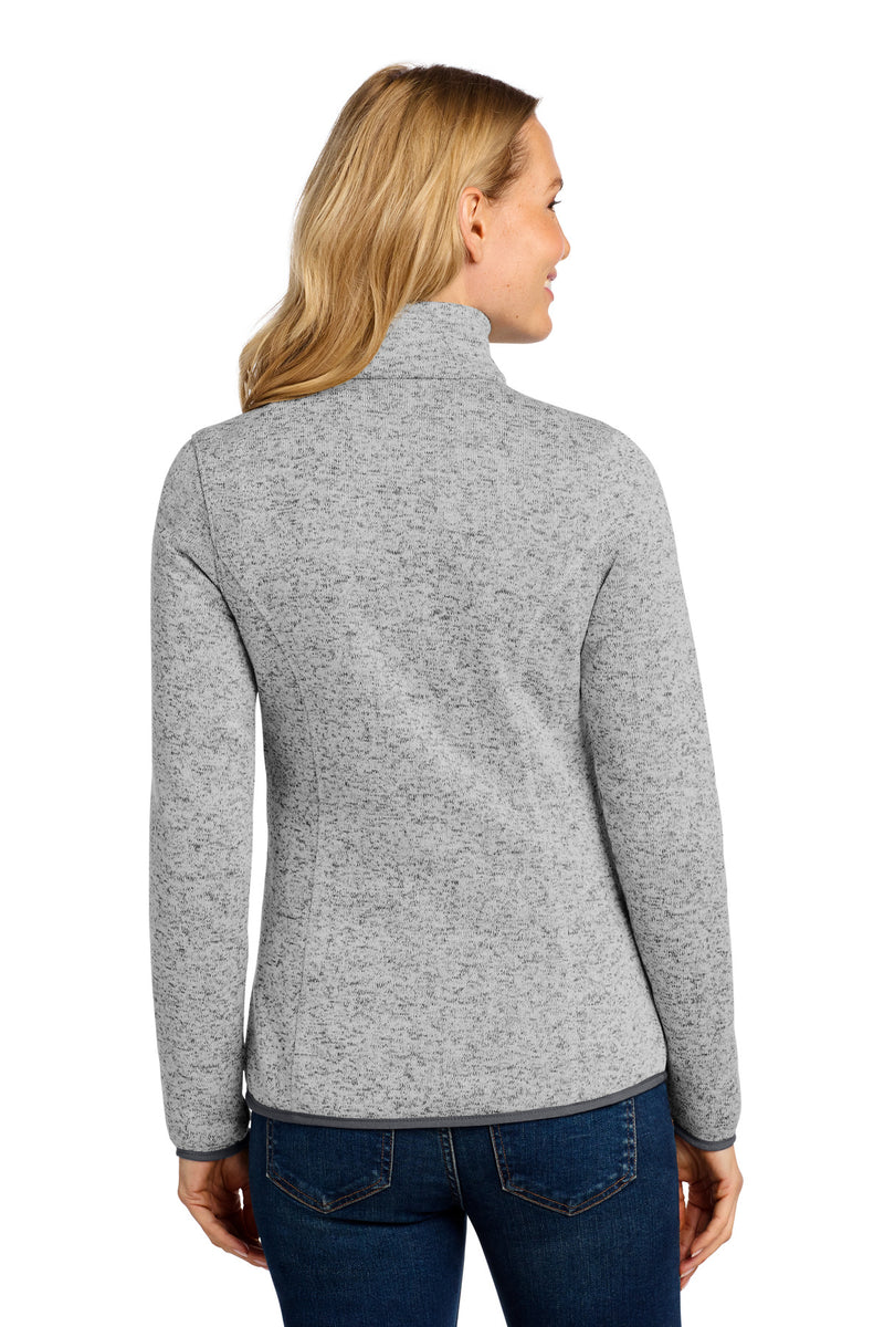 Port Authority Women's Sweater Fleece Jacket - Grey Heather