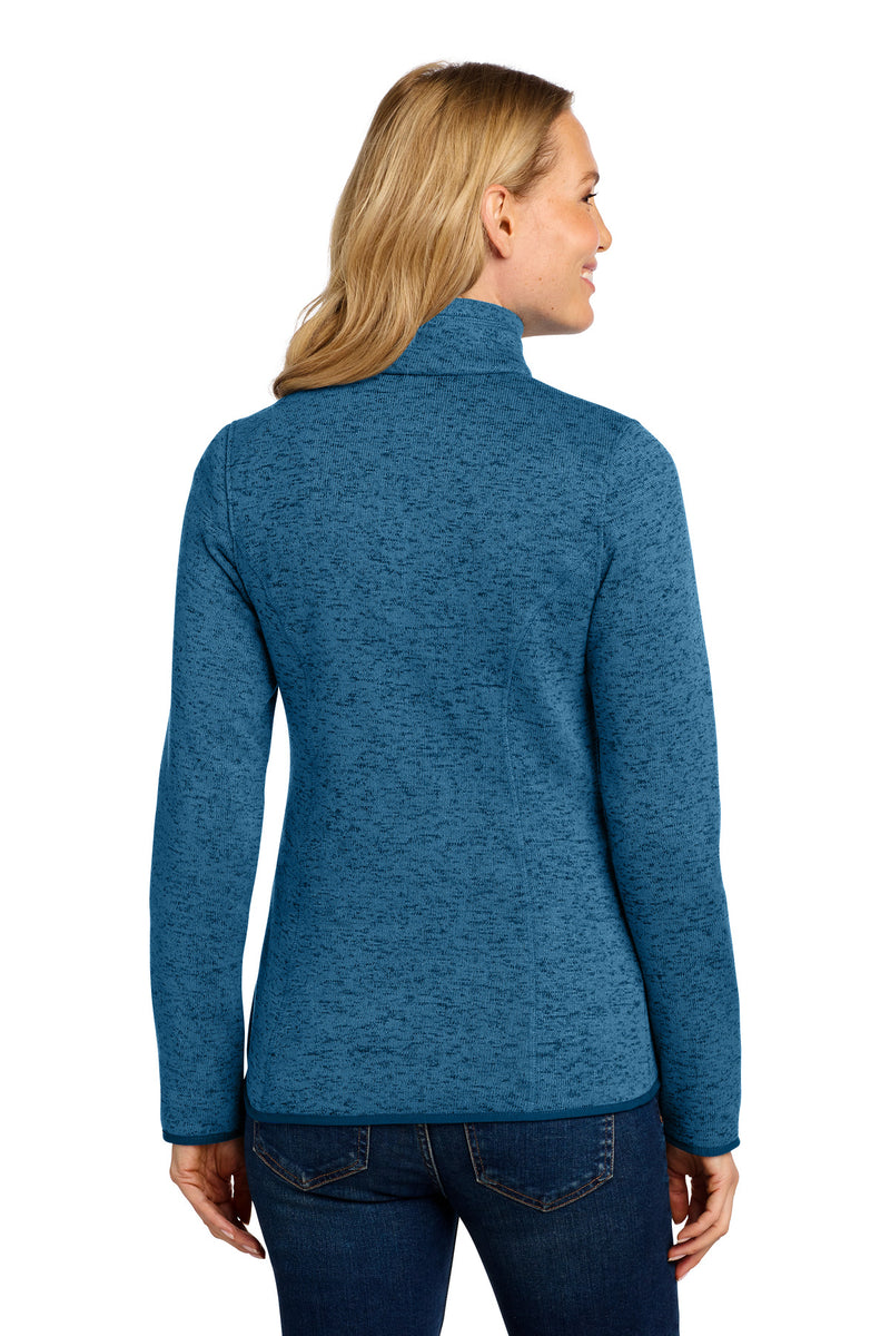 Port Authority Women's Sweater Fleece Jacket - Medium Blue Heather