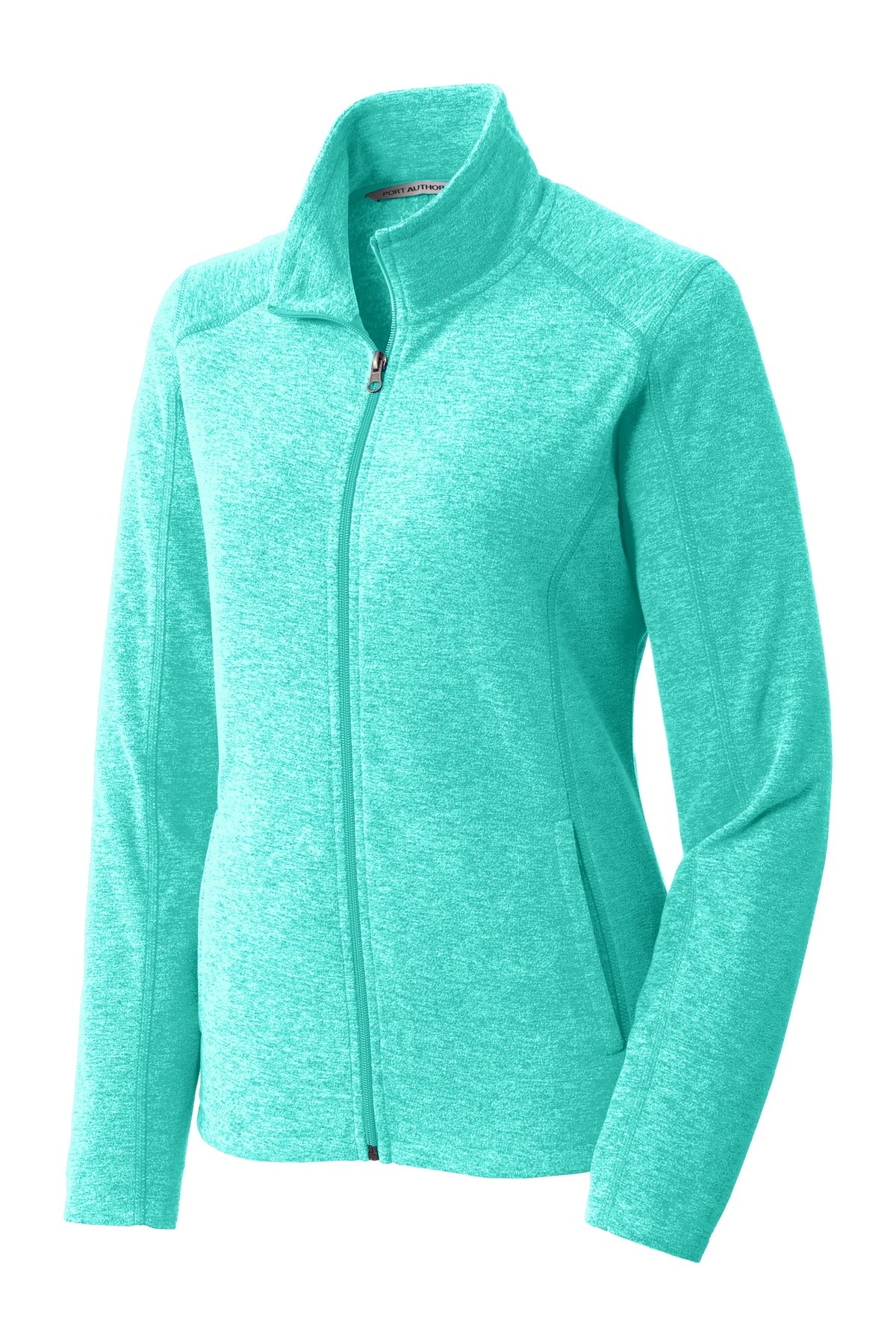 Port Authority Women's Heather Microfleece Full-Zip Jacket - Aqua Green Heather