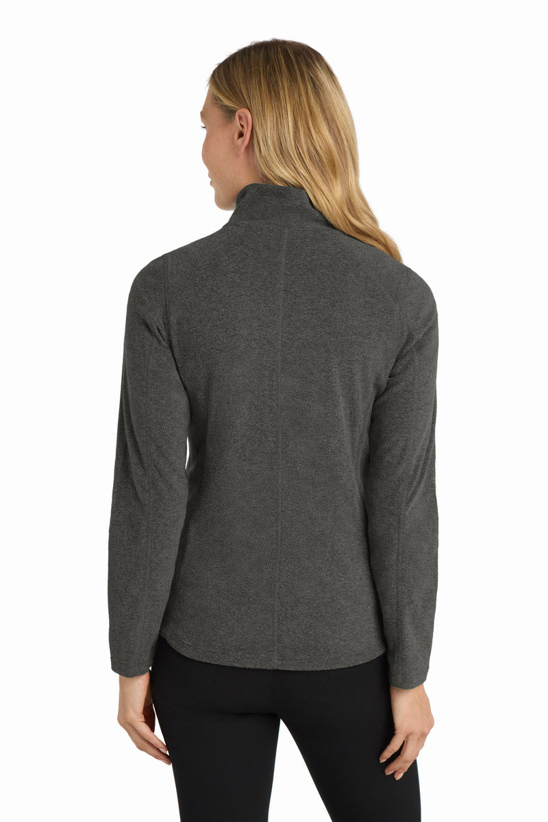 Port Authority Women's Heather Microfleece Full-Zip Jacket - Black Charcoal Heather