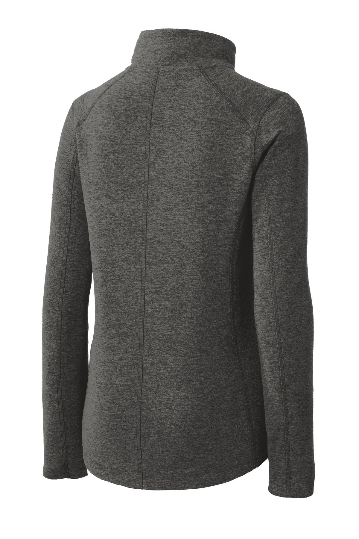 Port Authority Women's Heather Microfleece Full-Zip Jacket - Black Charcoal Heather