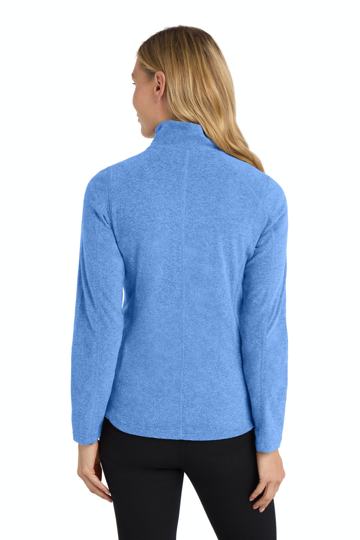 Port Authority Women's Heather Microfleece Full-Zip Jacket - Light Royal Heather