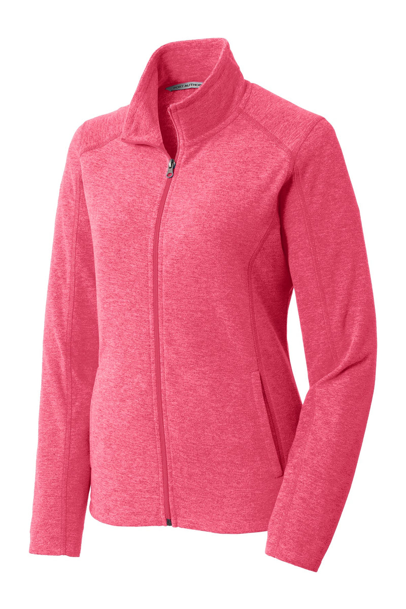Port Authority Women's Heather Microfleece Full-Zip Jacket - Pink Raspberry Heather