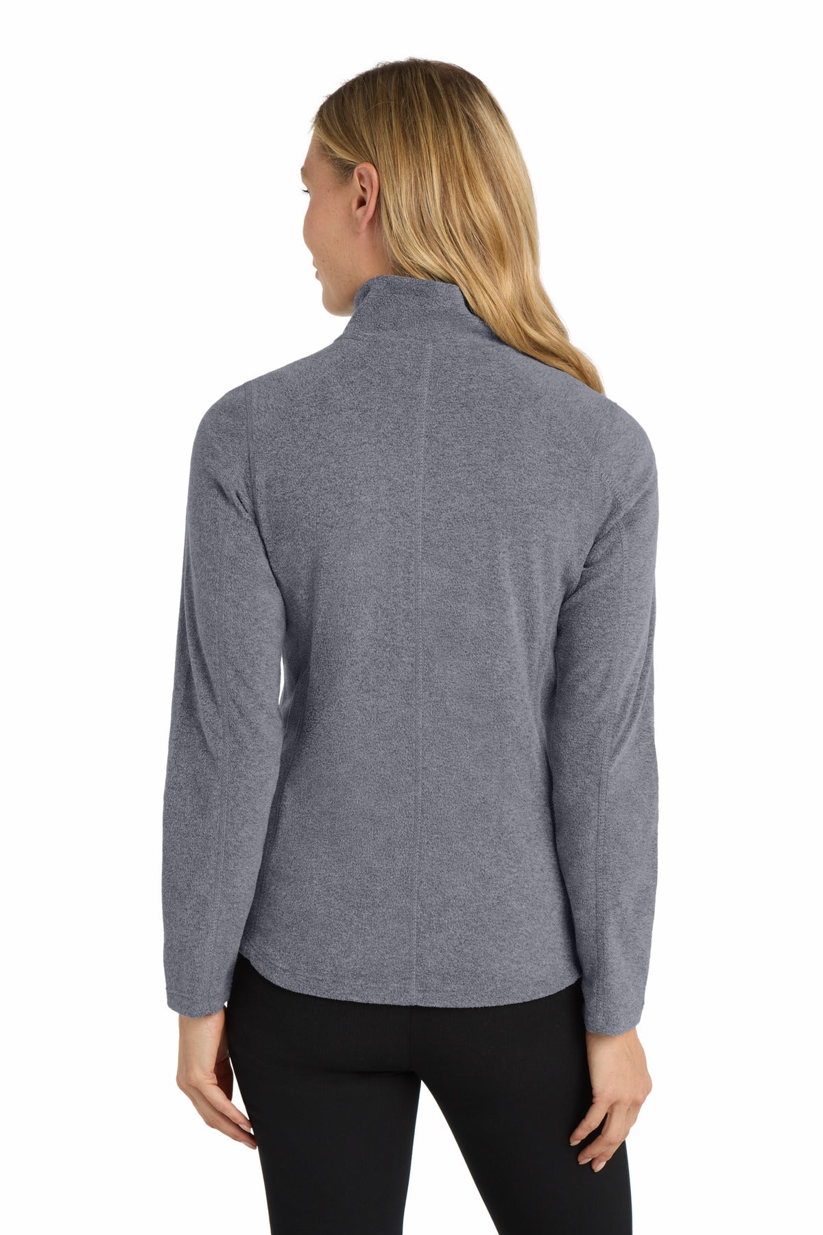 Port Authority Women's Heather Microfleece Full-Zip Jacket - True Navy Heather