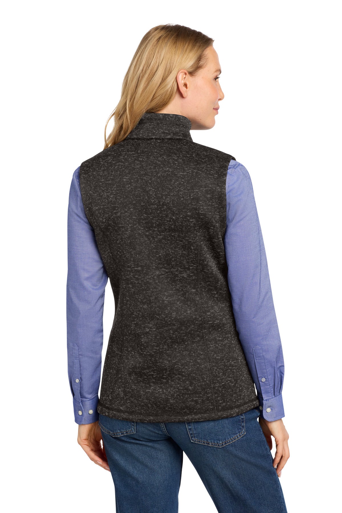 Port Authority  Women's Sweater Fleece Vest - Black Heather