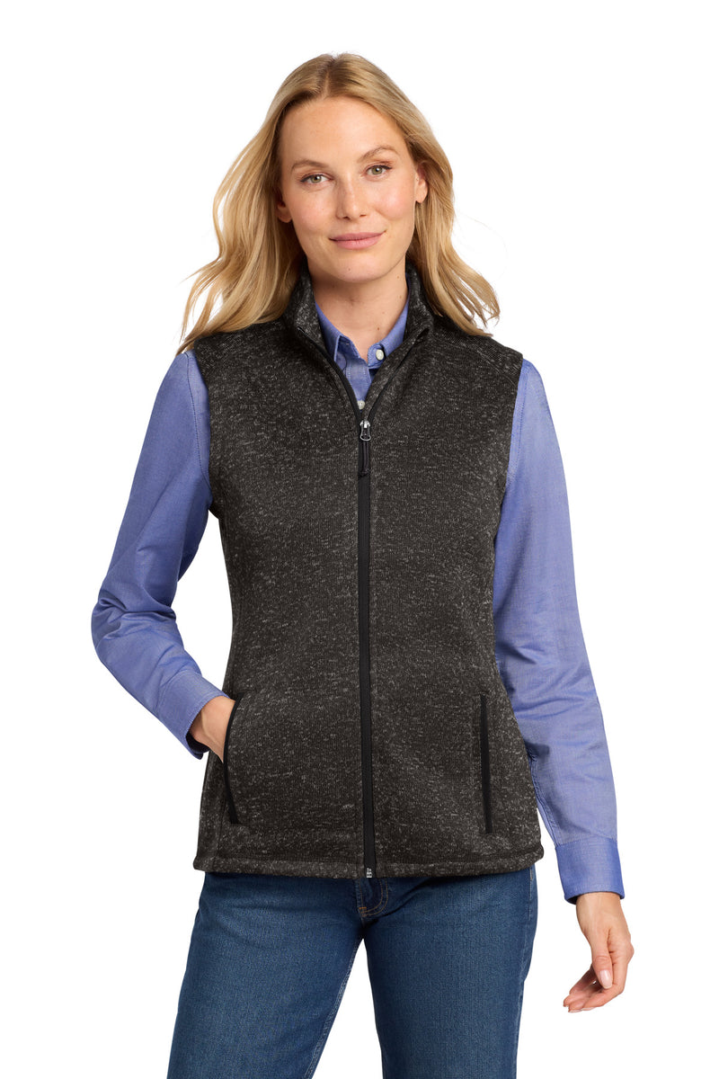 Port Authority  Women's Sweater Fleece Vest - Black Heather