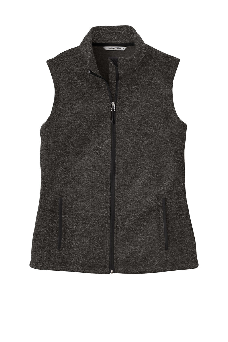 Port Authority  Women's Sweater Fleece Vest - Black Heather