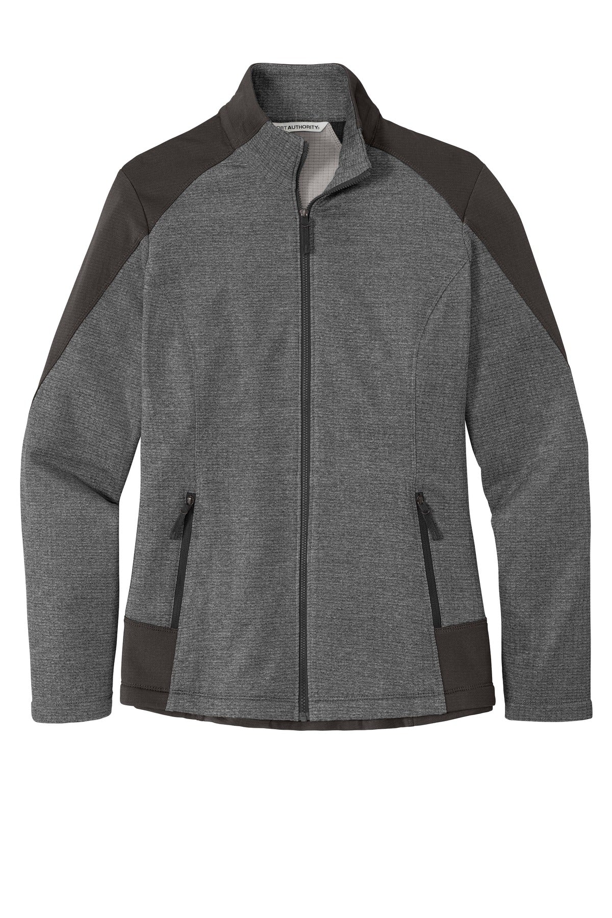 Port Authority  Women's Grid Fleece Jacket - Grey Smoke Heather/ Grey Smoke