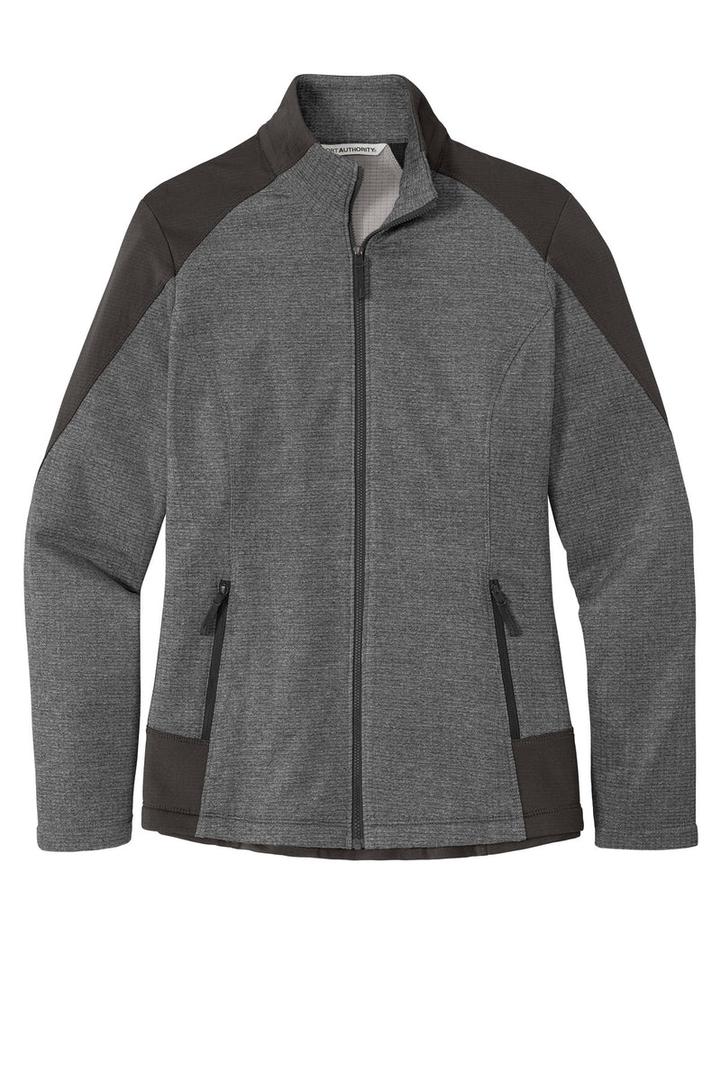 Port Authority  Women's Grid Fleece Jacket - Grey Smoke Heather/ Grey Smoke