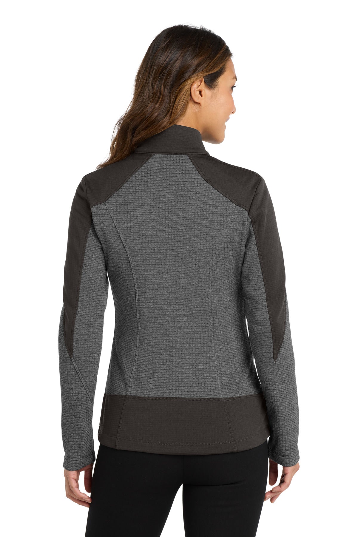 Port Authority  Women's Grid Fleece Jacket - Grey Smoke Heather/ Grey Smoke
