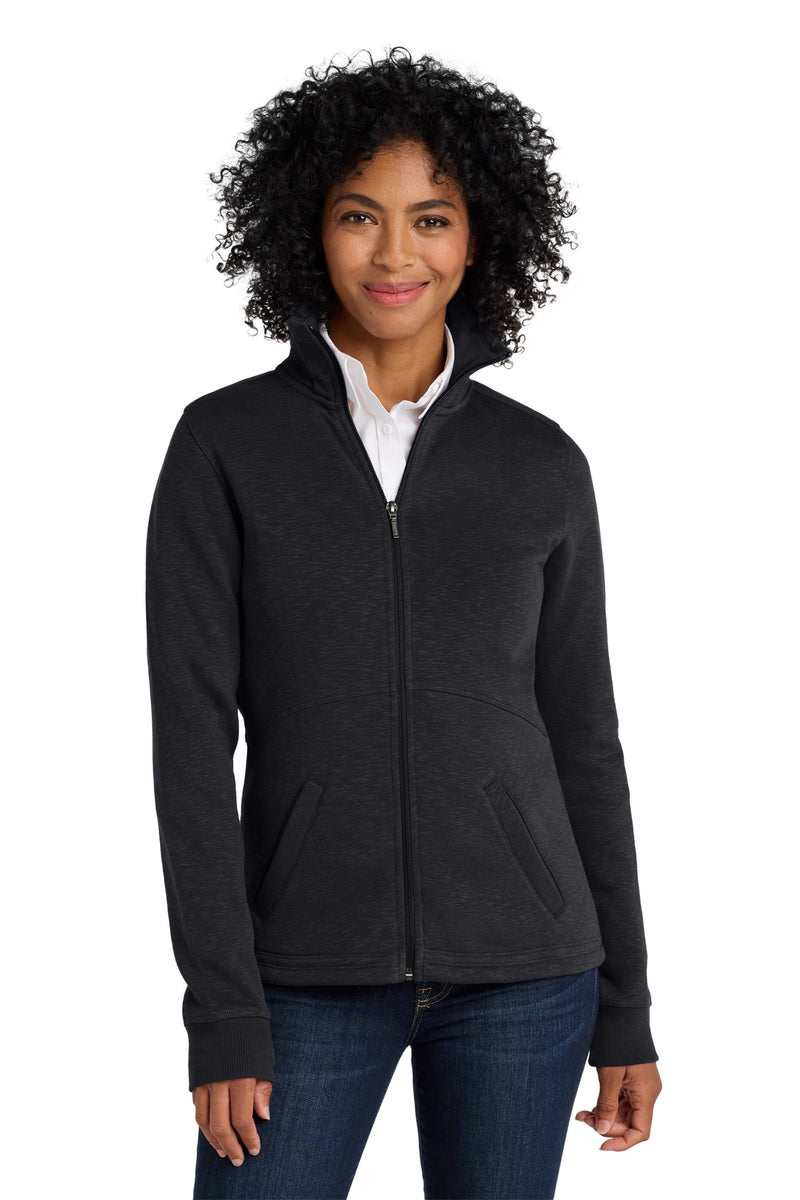 Port Authority Women's Slub Fleece Full-Zip Jacket - Black