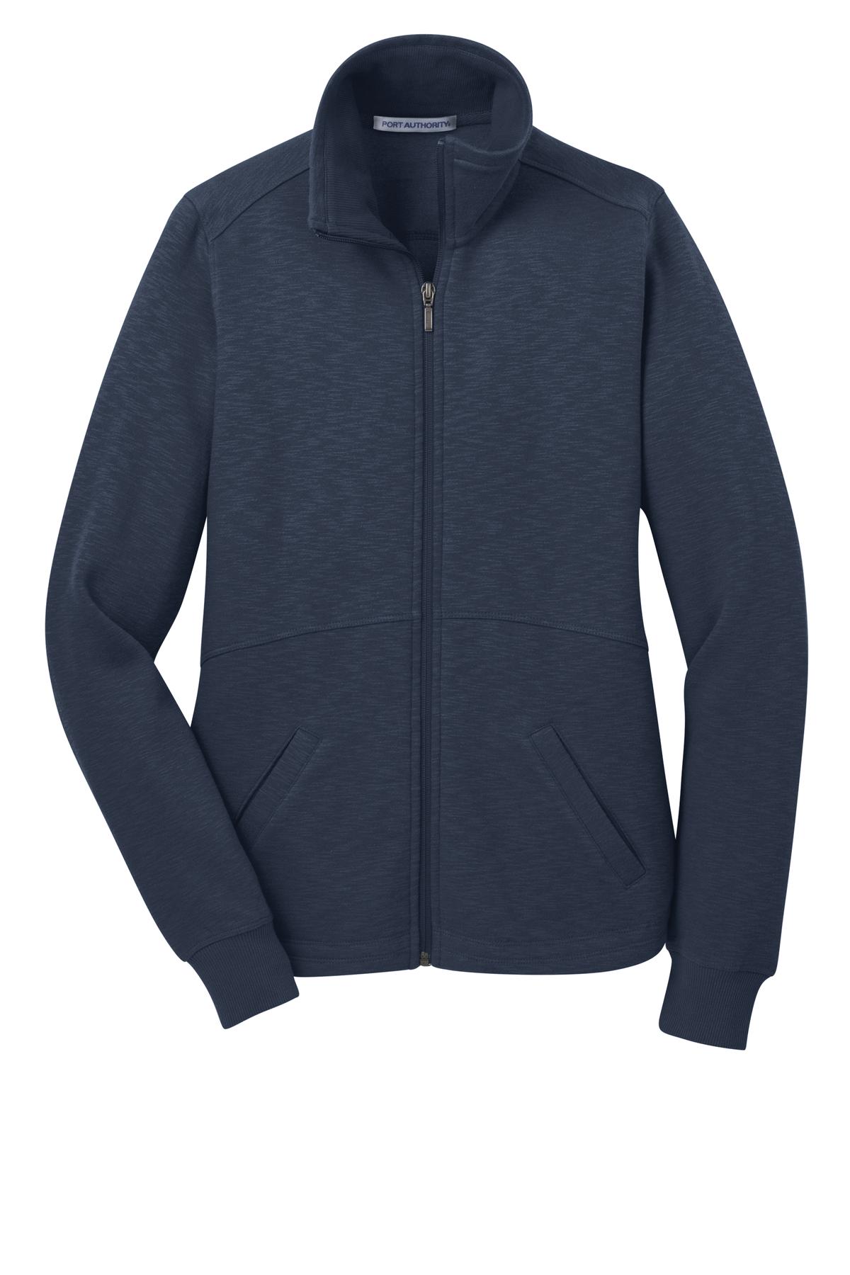 Port Authority Women's Slub Fleece Full-Zip Jacket - Navy