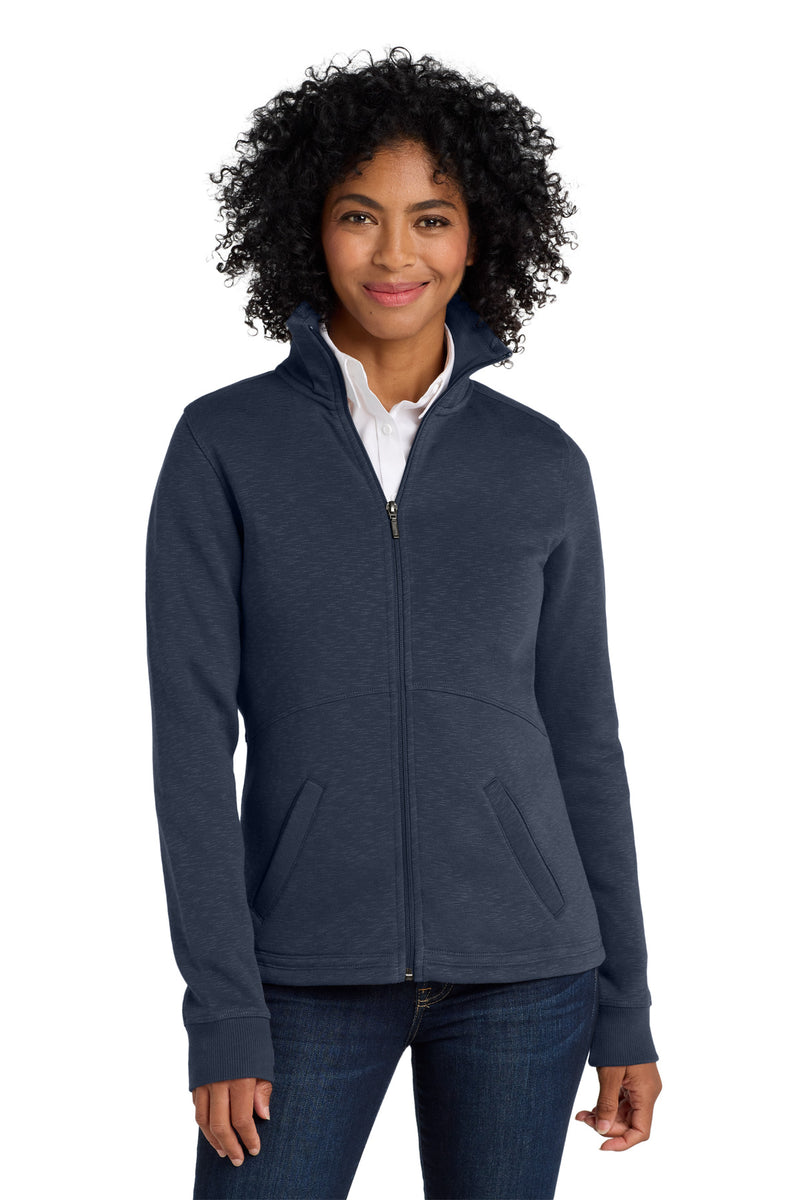 Port Authority Women's Slub Fleece Full-Zip Jacket - Navy