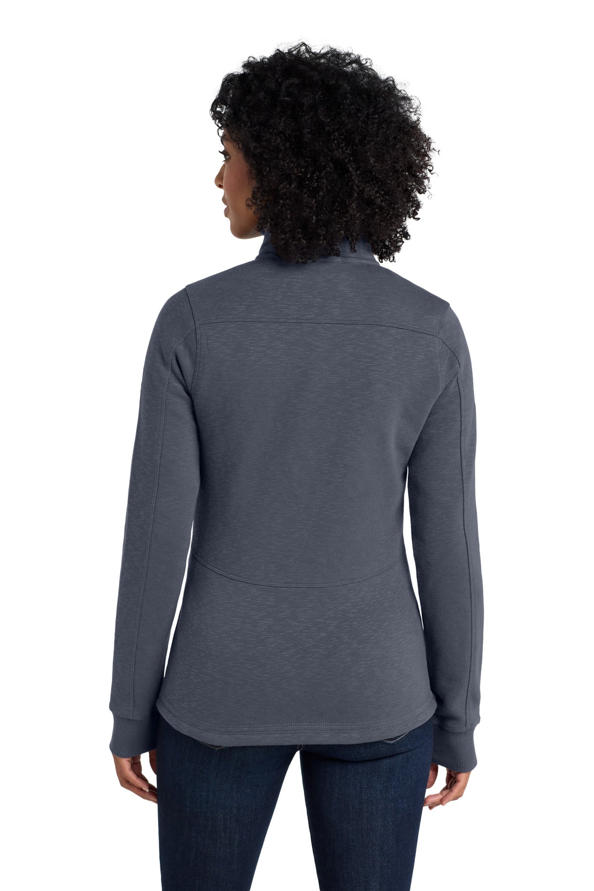 Port Authority Women's Slub Fleece Full-Zip Jacket - Slate Grey