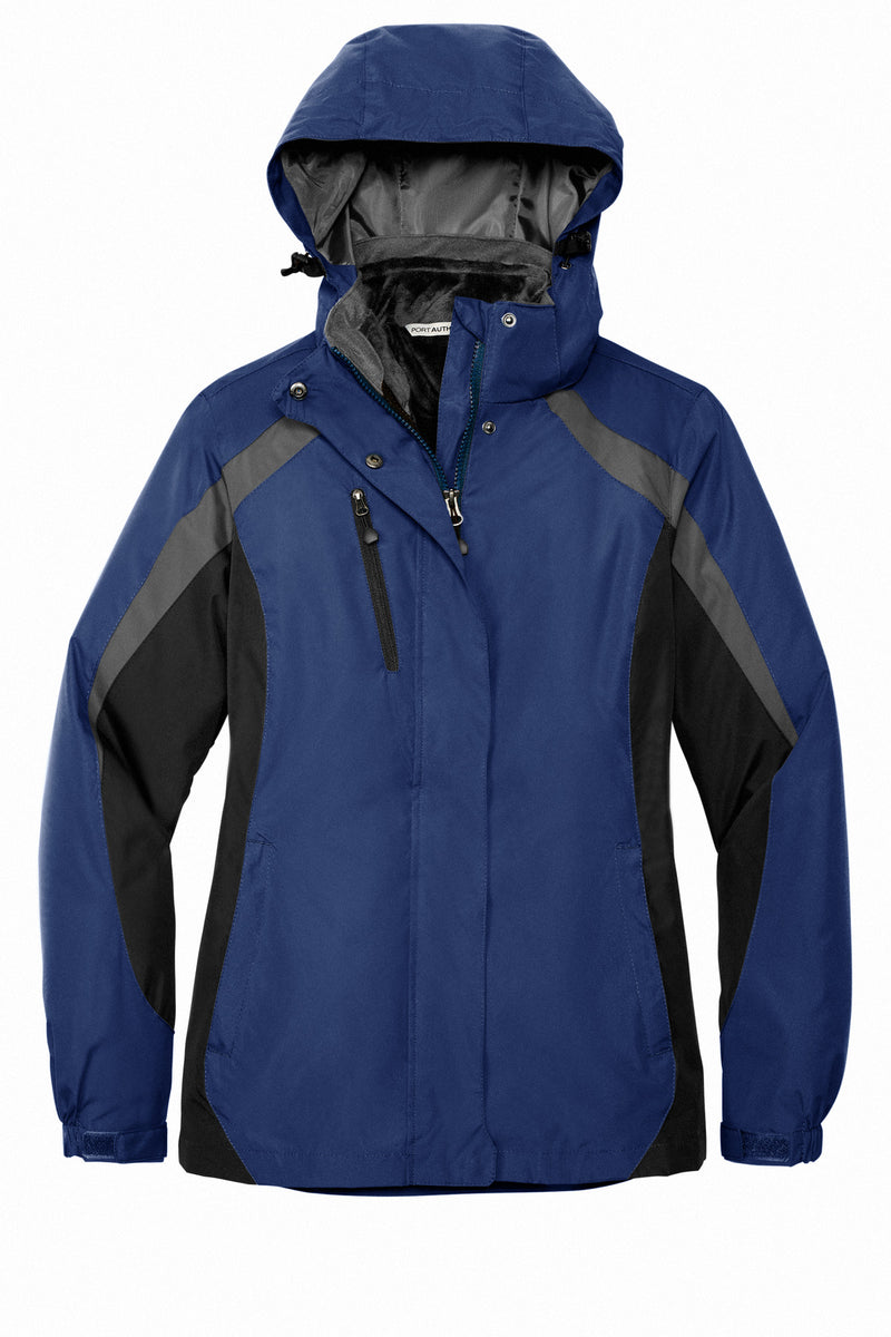 Port Authority Women's Colorblock 3-in-1 Jacket - Admiral Blue/ Black/ Magnet