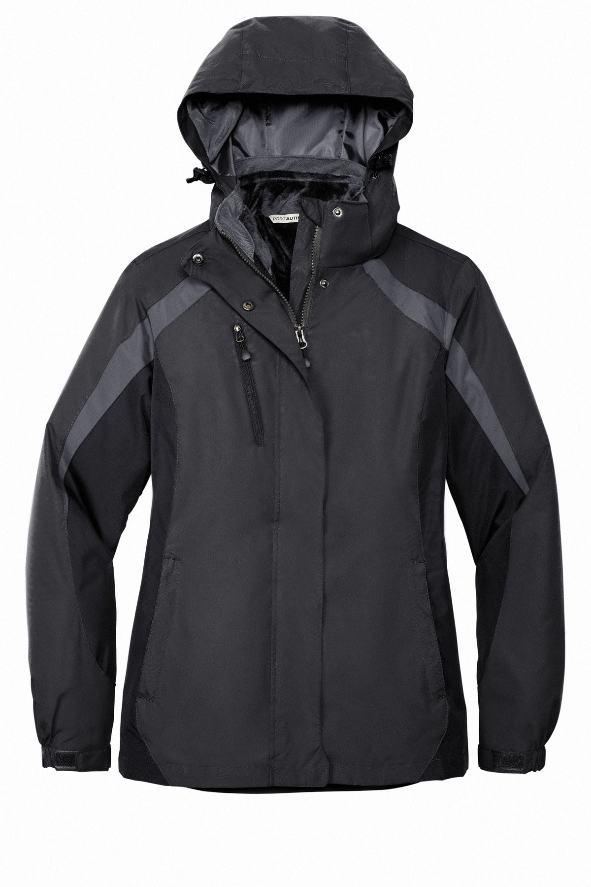 Port Authority Women's Colorblock 3-in-1 Jacket - Black/ Black/ Magnet