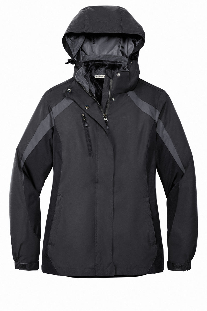 Port Authority Women's Colorblock 3-in-1 Jacket - Black/ Black/ Magnet