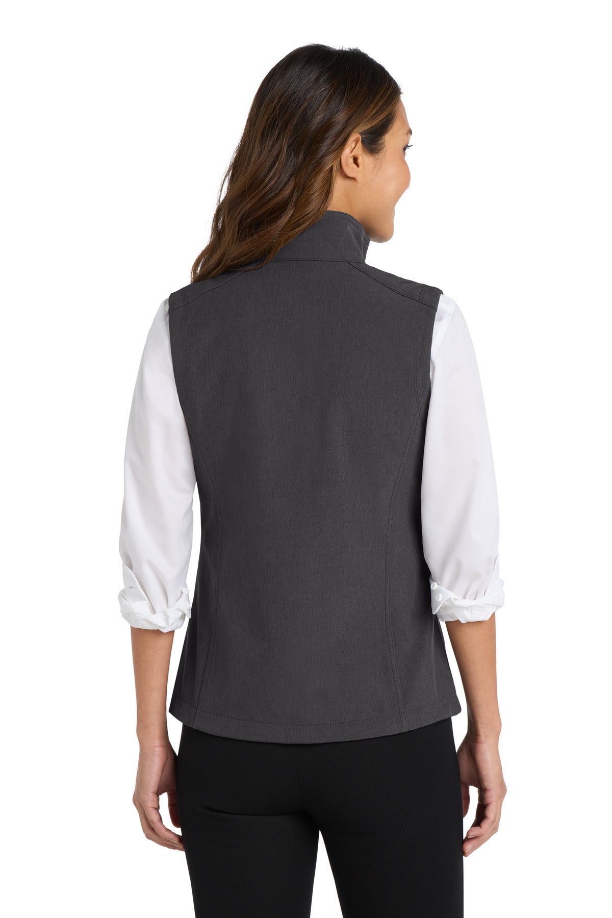 Port Authority Women's Core Soft Shell Vest - Black Charcoal Heather