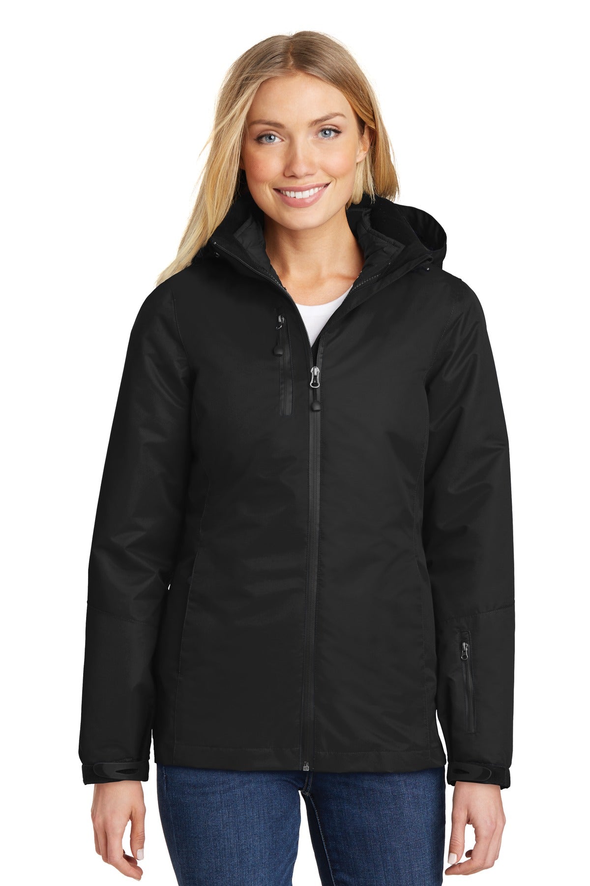 Port Authority Women's Vortex Waterproof 3-in-1 Jacket - Black/ Black