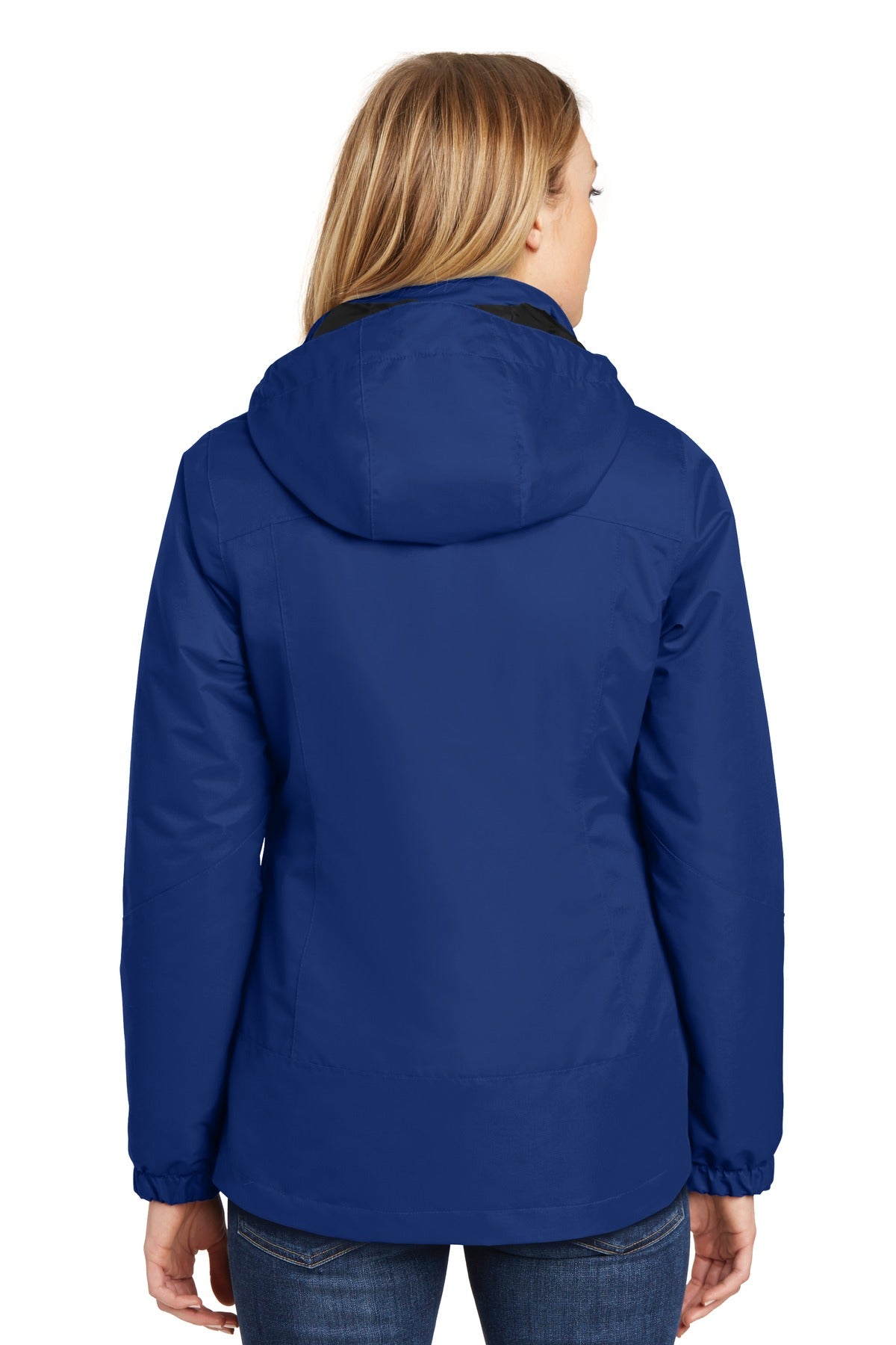 Port Authority Women's Vortex Waterproof 3-in-1 Jacket - Night Sky Blue/ Black