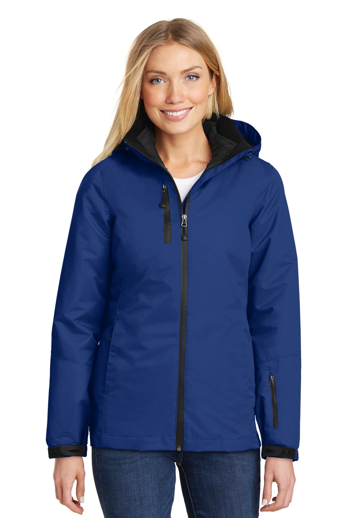 Port Authority Women's Vortex Waterproof 3-in-1 Jacket - Night Sky Blue/ Black