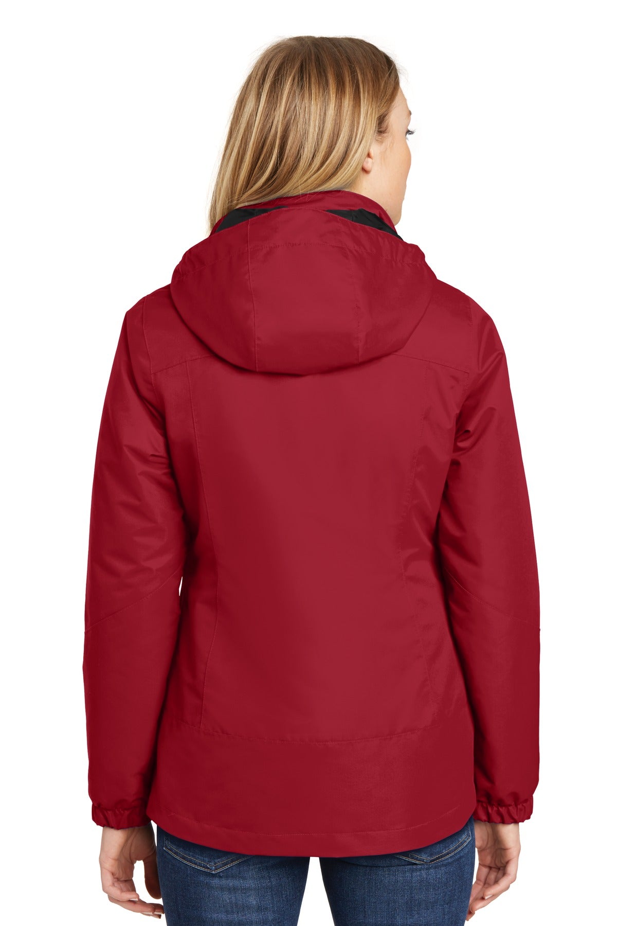 Port Authority Women's Vortex Waterproof 3-in-1 Jacket - Rich Red/ Black