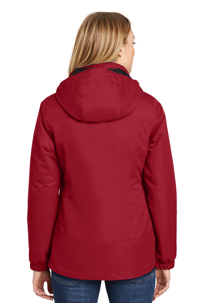 Port Authority Women's Vortex Waterproof 3-in-1 Jacket - Rich Red/ Black