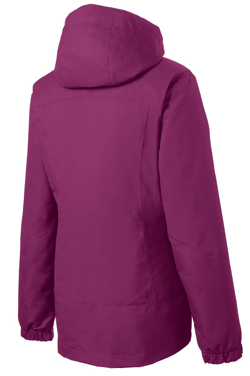 Port Authority Women's Vortex Waterproof 3-in-1 Jacket - Very Berry/ Black