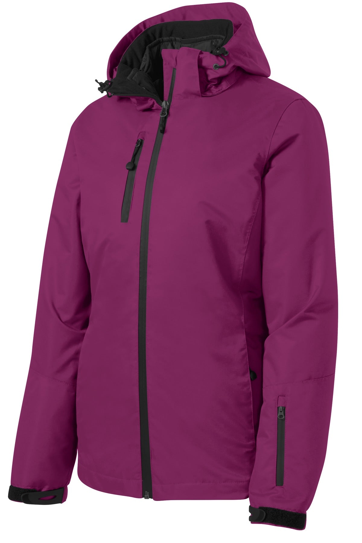 Port Authority Women's Vortex Waterproof 3-in-1 Jacket - Very Berry/ Black
