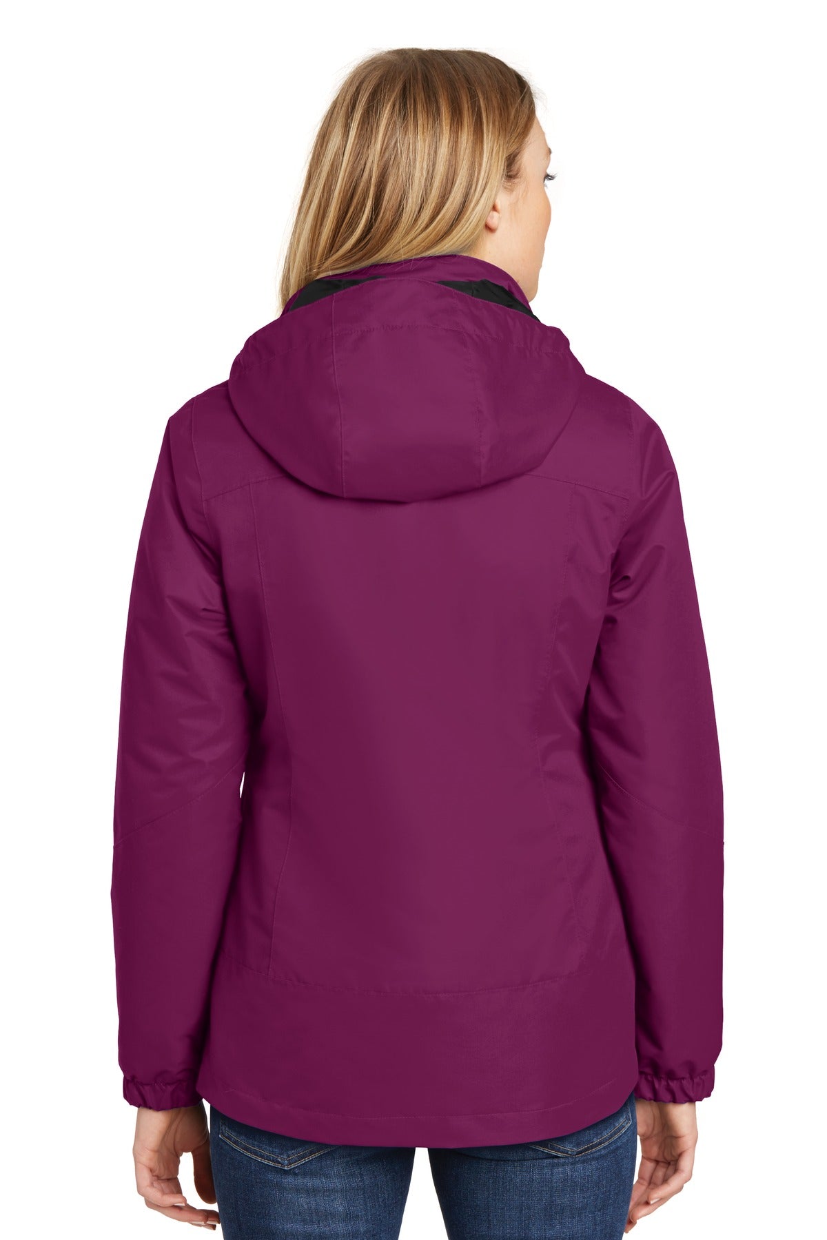 Port Authority Women's Vortex Waterproof 3-in-1 Jacket - Very Berry/ Black