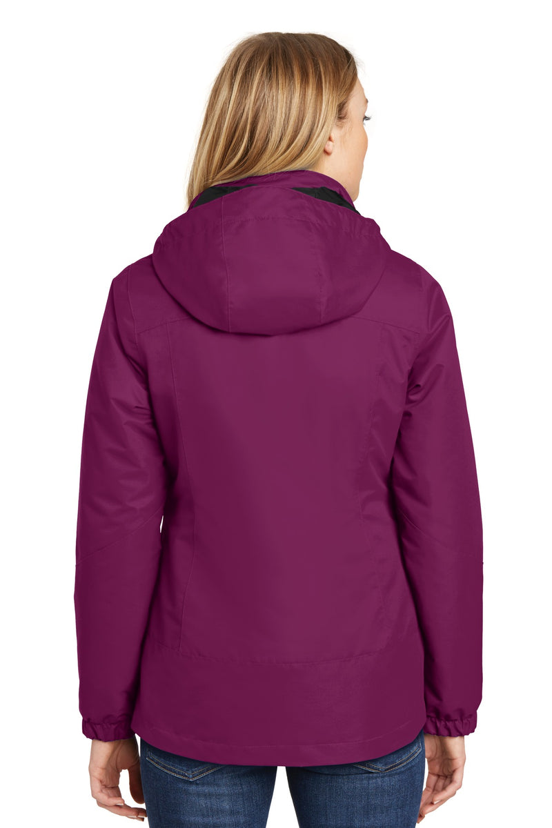 Port Authority Women's Vortex Waterproof 3-in-1 Jacket - Very Berry/ Black