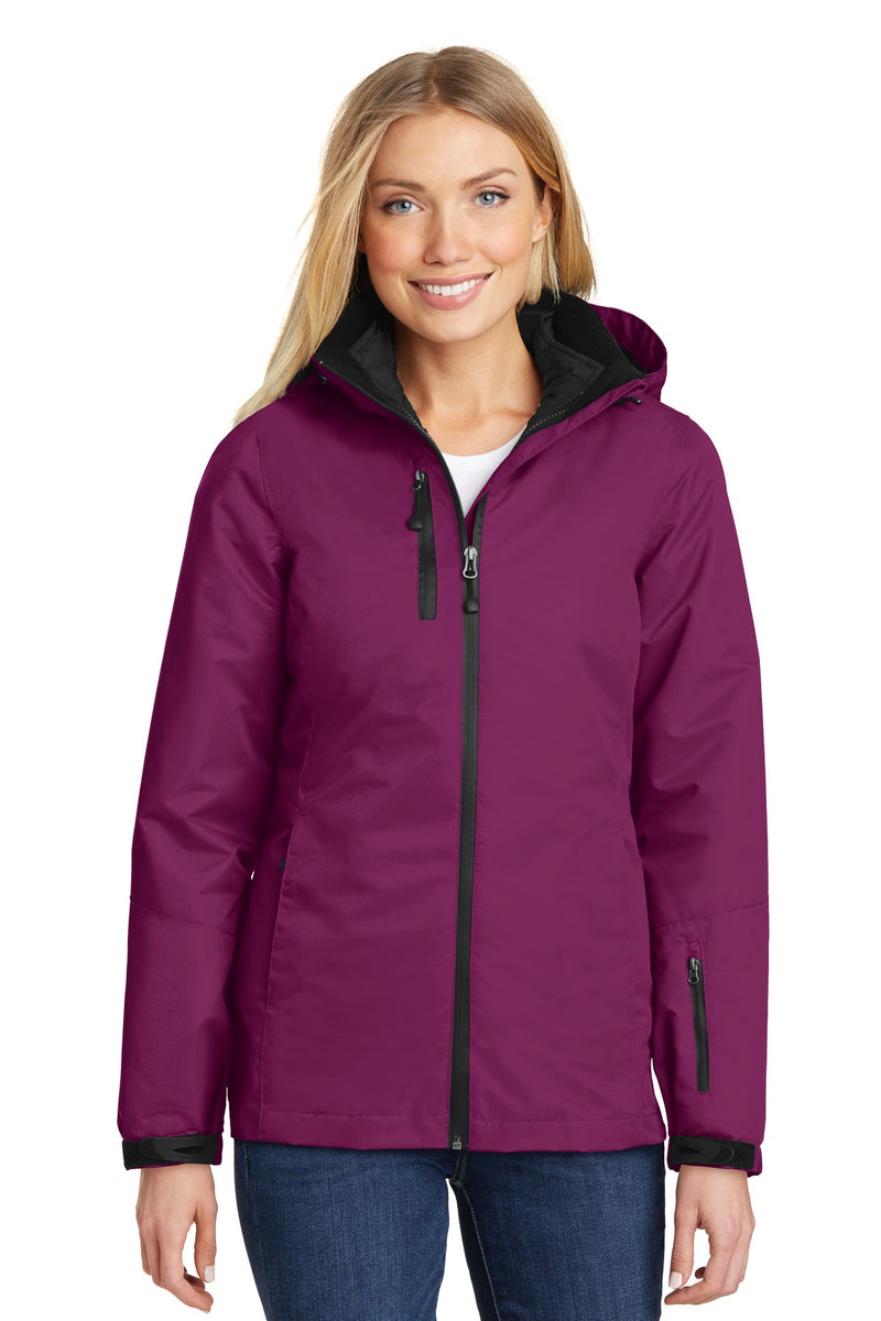 Port Authority Women's Vortex Waterproof 3-in-1 Jacket - Very Berry/ Black