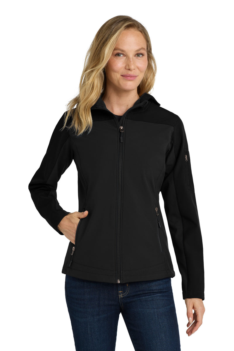 Port Authority Women's Hooded Core Soft Shell Jacket - Black