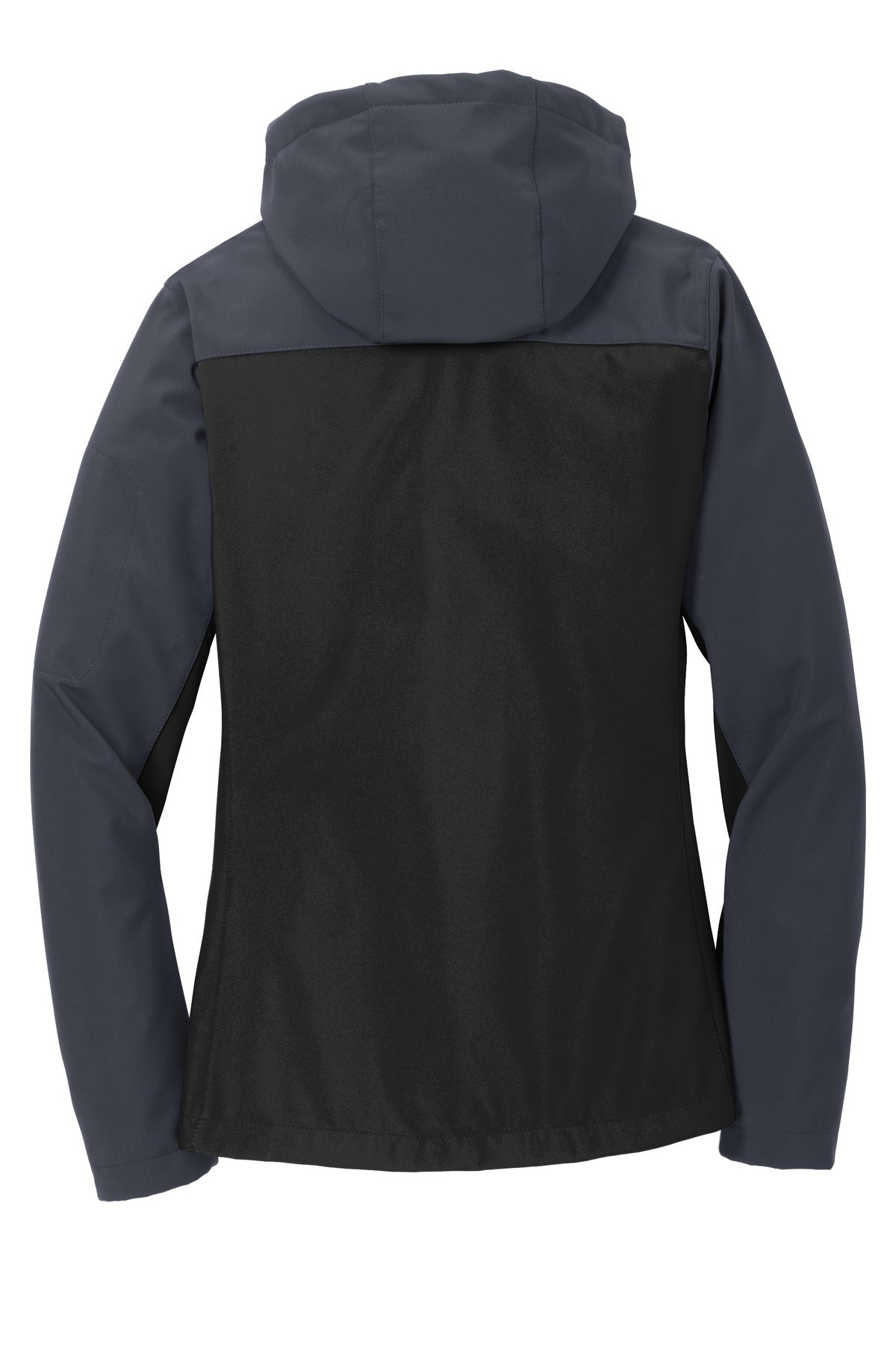 Port Authority Women's Hooded Core Soft Shell Jacket - Black/ Battleship Grey