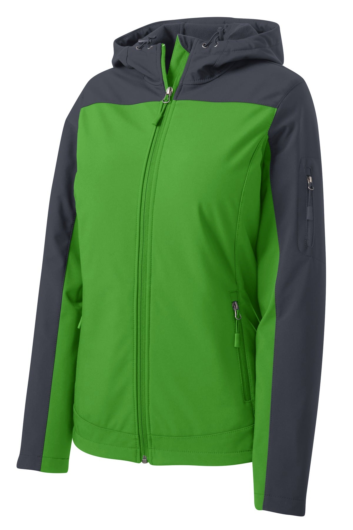 Port Authority Women's Hooded Core Soft Shell Jacket - Vine Green/ Battleship Grey