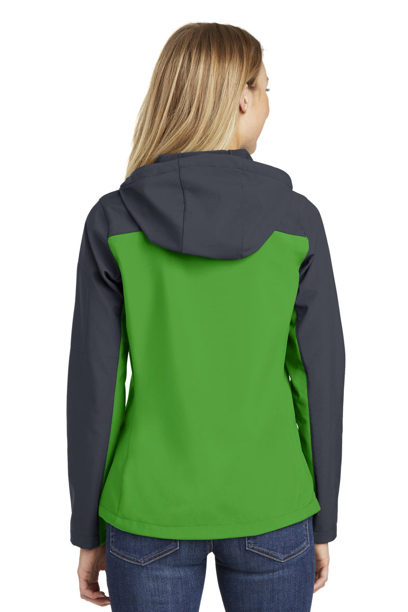 Port Authority Women's Hooded Core Soft Shell Jacket - Vine Green/ Battleship Grey