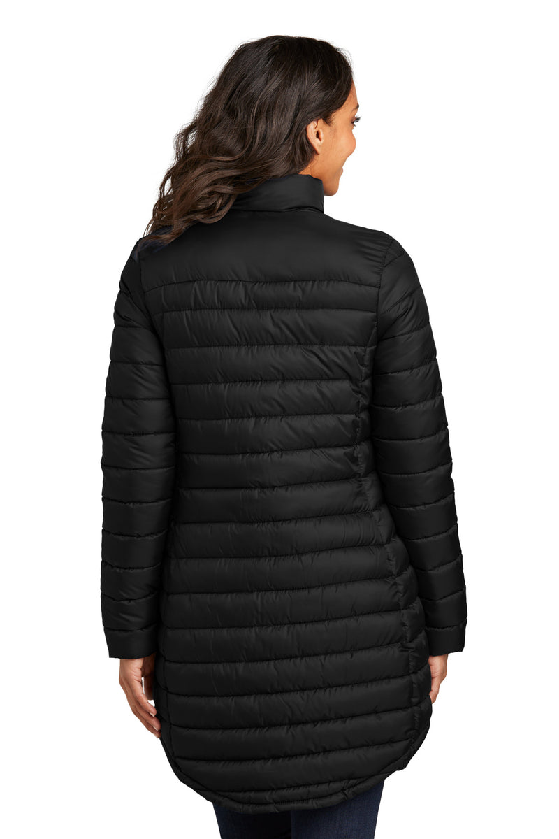 Port Authority Women's Horizon Puffy Long Jacket - Deep Black