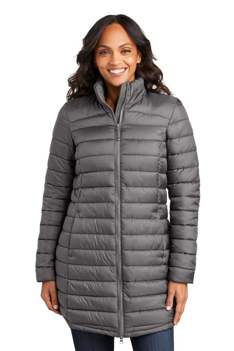 Port Authority Women's Horizon Puffy Long Jacket - Deep Smoke
