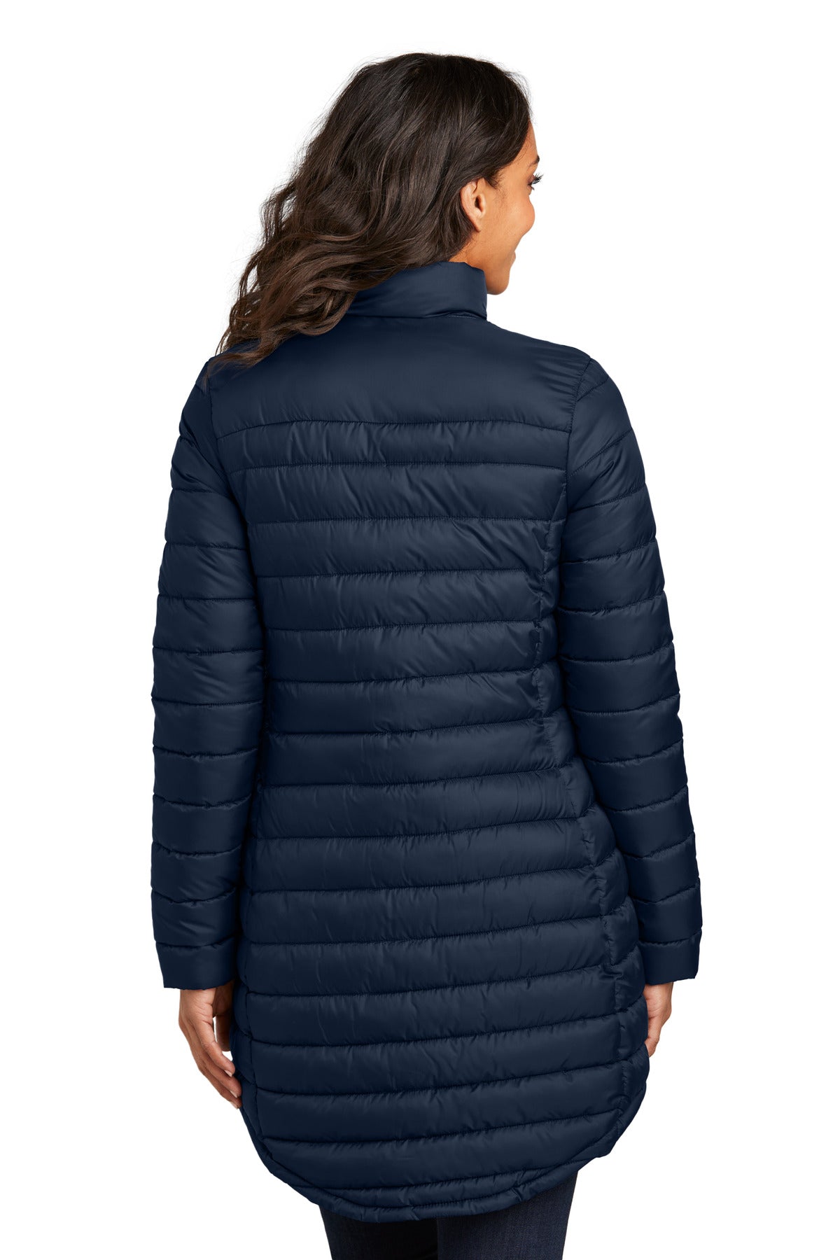 Port Authority Women's Horizon Puffy Long Jacket - Dress Blue Navy