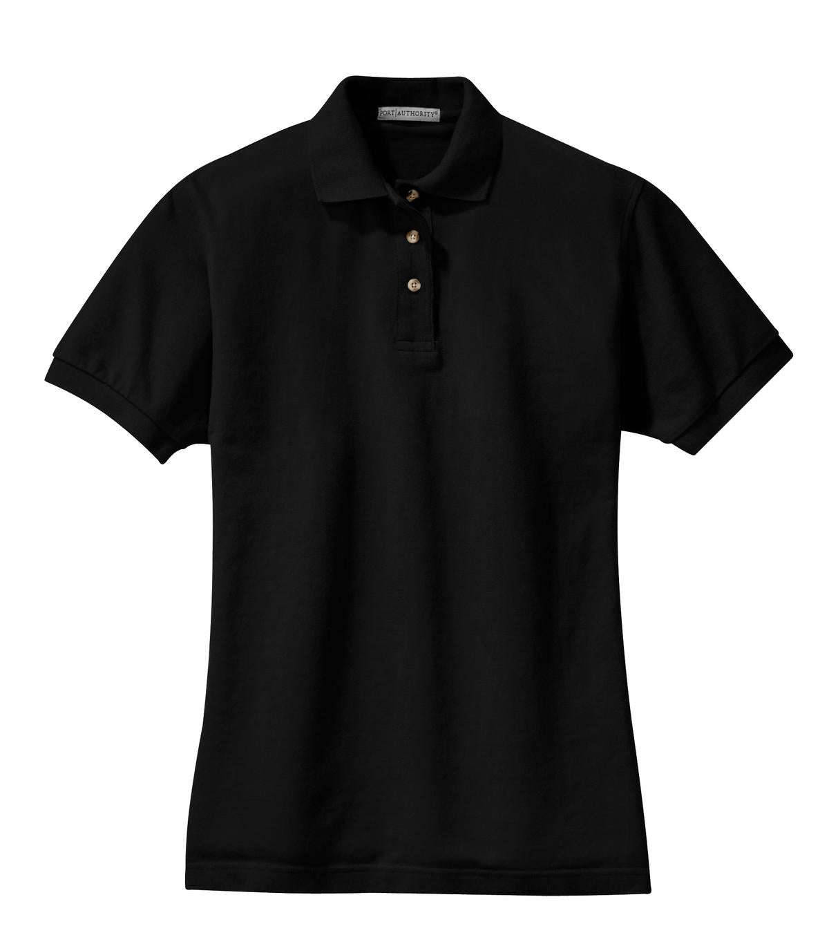 Port Authority Women's Heavyweight Cotton Pique Polo - Black