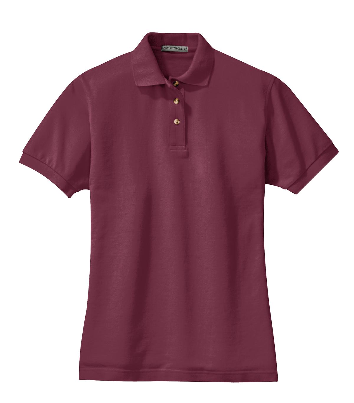 Port Authority Women's Heavyweight Cotton Pique Polo - Burgundy