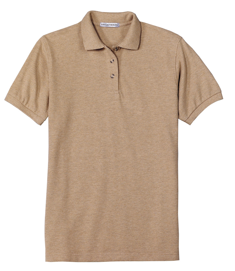 Port Authority Women's Heavyweight Cotton Pique Polo - Khaki Heather
