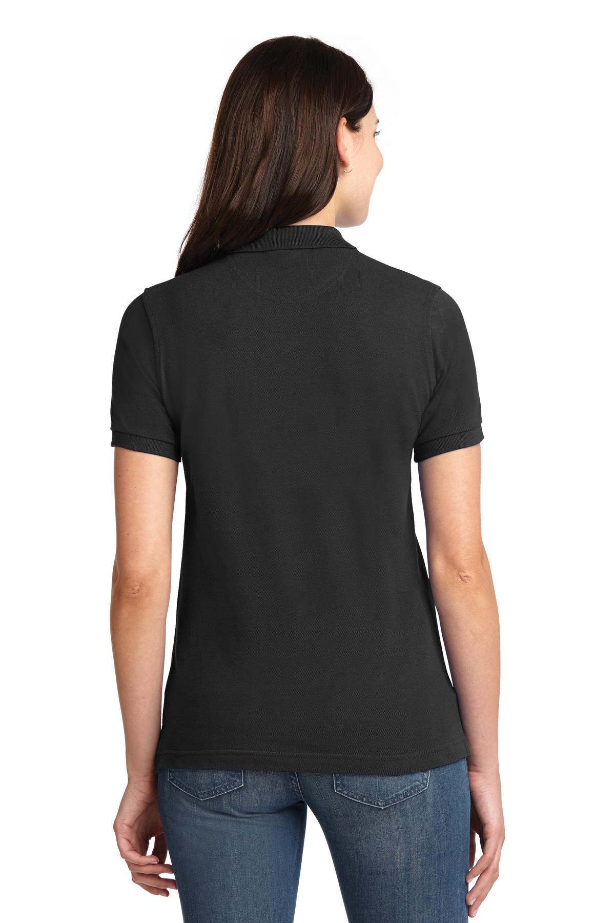 Port Authority Women's Heavyweight Cotton Pique Polo - Black