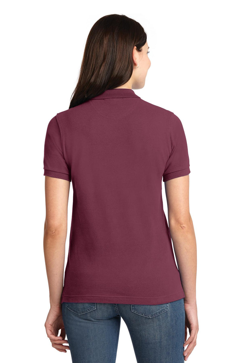 Port Authority Women's Heavyweight Cotton Pique Polo - Burgundy